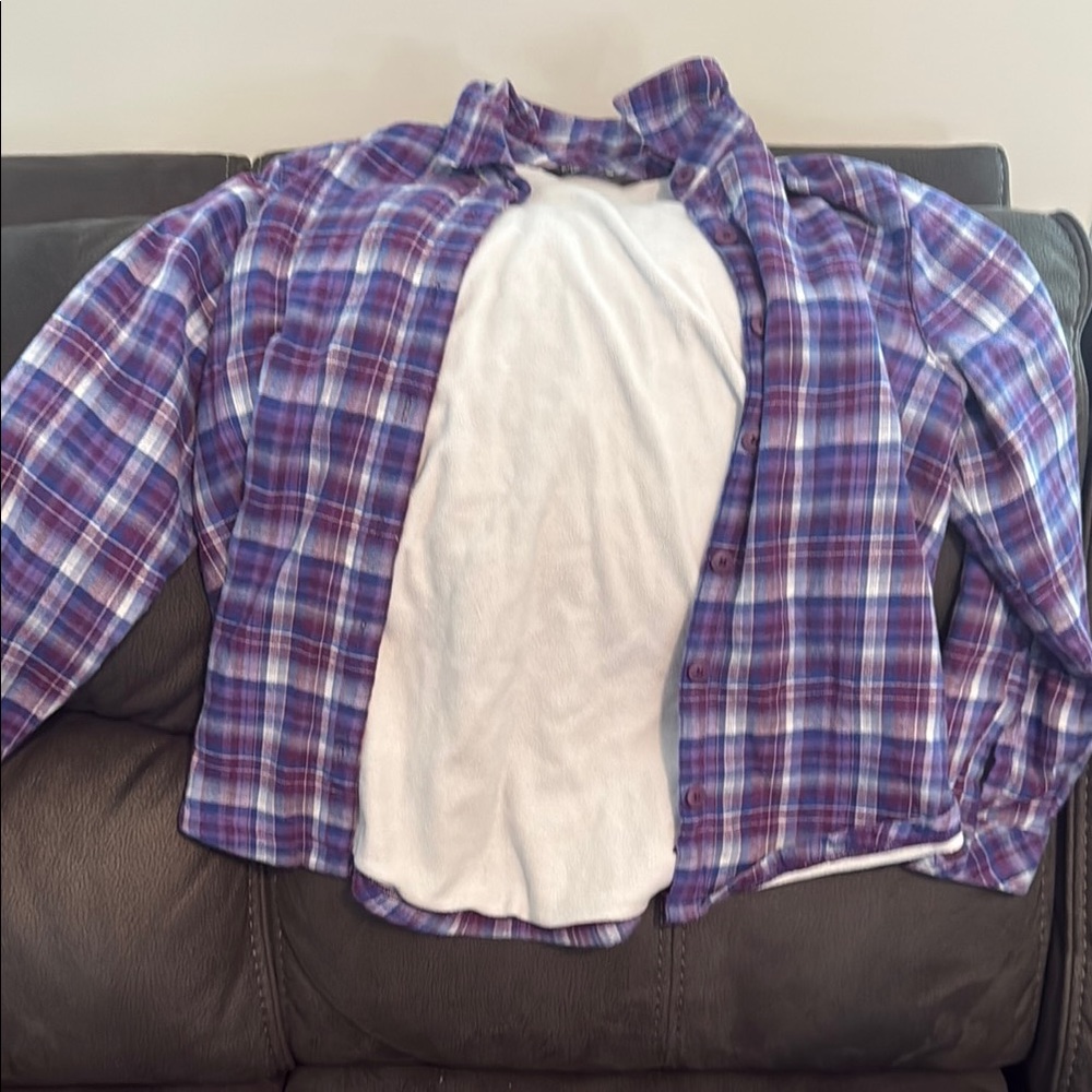 Riders by Lee Purple and Blue Plaid Shirt